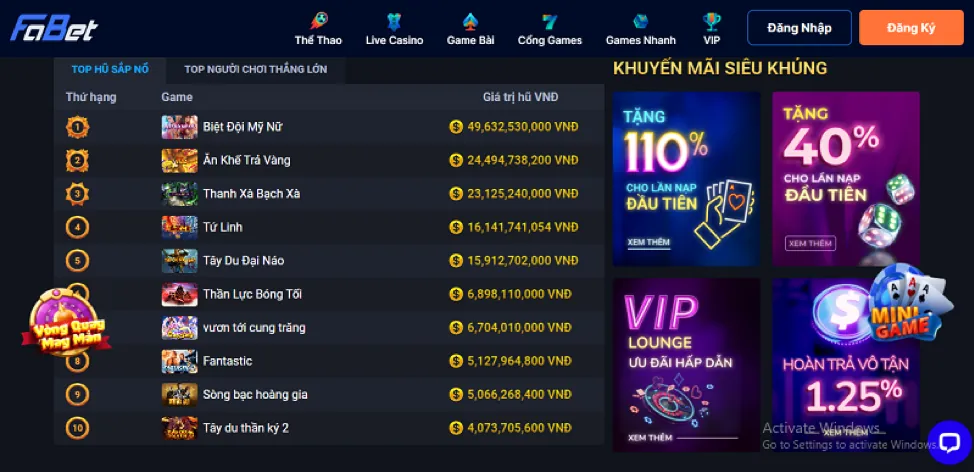 Hình ảnh các chương trình khuyến mãi hấp dẫn cho game bắn cá BKWIN